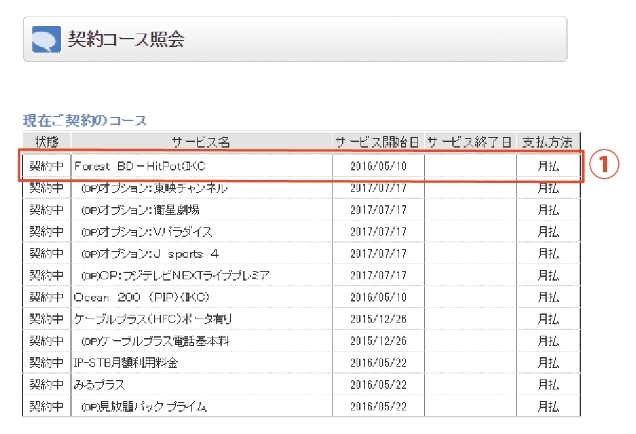 契約コース照会のご利用方法