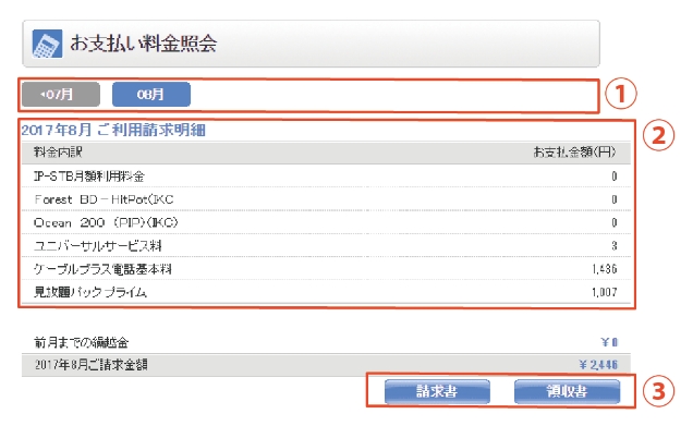 お支払料金照会のご利用方法
